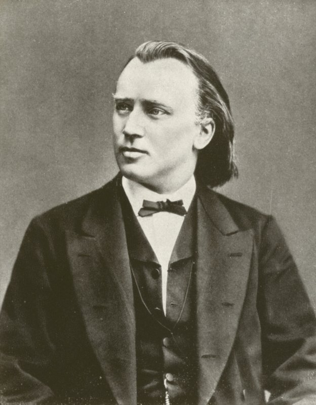 Johannes Brahms, portret, ok. 1876 (zdjęcie czarno-białe) autorstwa European Photographer