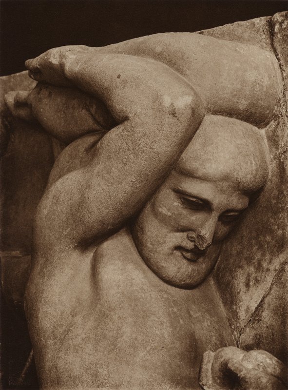 Olimpia, Herkules, z metopy (zdjęcie czarno-białe) autorstwa European Photographer