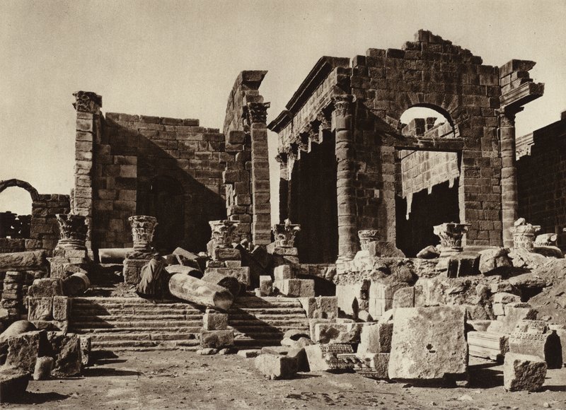 Sbeitia, Temple (zdjęcie czarno-białe) autorstwa European Photographer