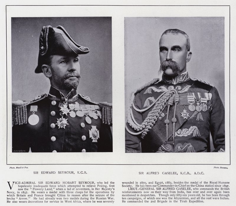 Sir Edward Seymour, Sir Alfred Gaselee (zdjęcie czarno-białe) autorstwa European Photographer