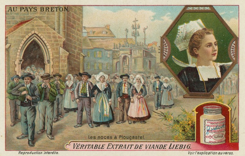 Wesele w Plougastel (chromolitho) autorstwa European School