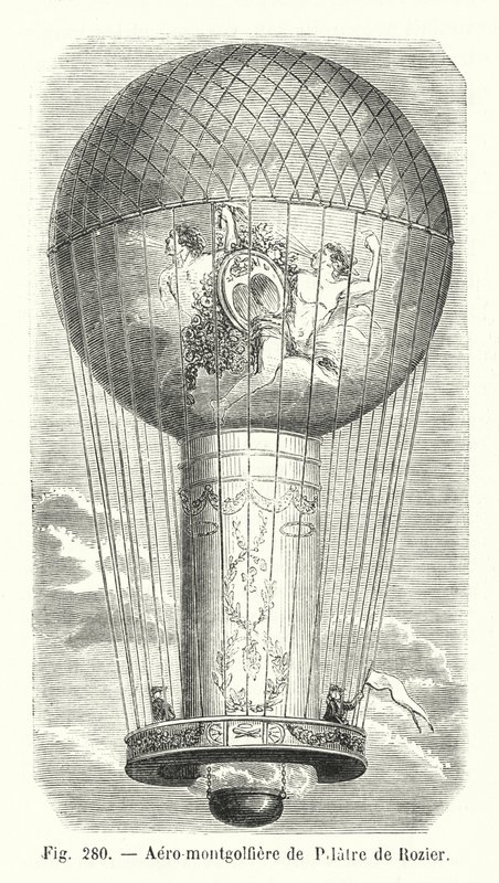 Aero-montgolfiere de Pilatre de Rozier (grawerowanie) autorstwa European School