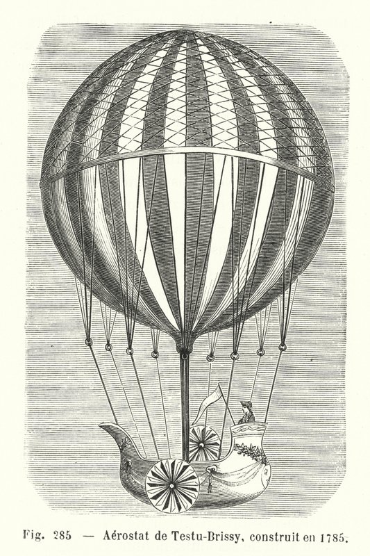 Aerostat Testu-Brissy, rok budowy 1785 (rycina) autorstwa European School