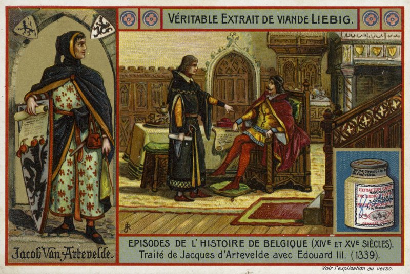 Umowa traktatu między Jacobem van Artevelde z Gandawy a królem Anglii Edwardem III, 1339 autorstwa European School