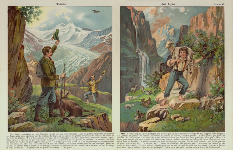 Sceny alpejskie (chromolitho) autorstwa European School