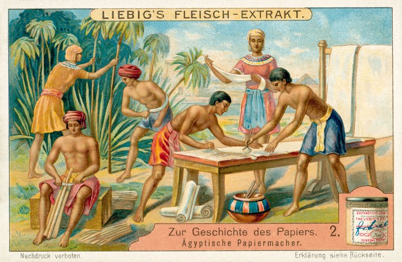 Starożytni egipscy papiernicy (chromolitho) autorstwa European School
