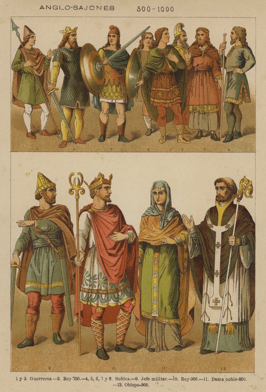 Anglo-Sajones, 500-1000 (kolor lito) autorstwa European School