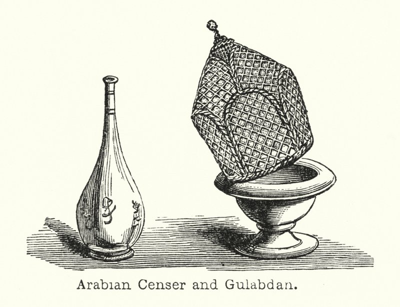 Arabska kadzielnica i Gulabdan (rycina) autorstwa European School
