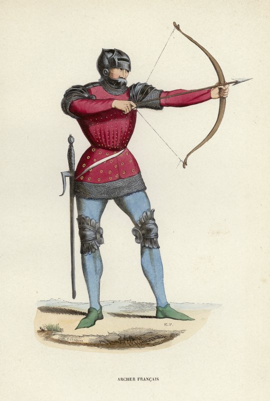 Archer Francais (kolorowy grawerunek) autorstwa European School