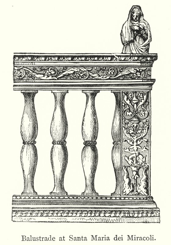 Balustrada w Santa Maria dei Miracoli (grafika) autorstwa European School