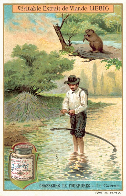Łowca bobrów (chromolitho) autorstwa European School