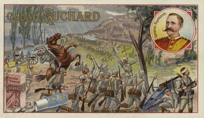 Brytyjski generał Sir William Penn Symons śmiertelnie ranny w bitwie pod Glencoe, wojna burska, 20 października 1899 autorstwa European School