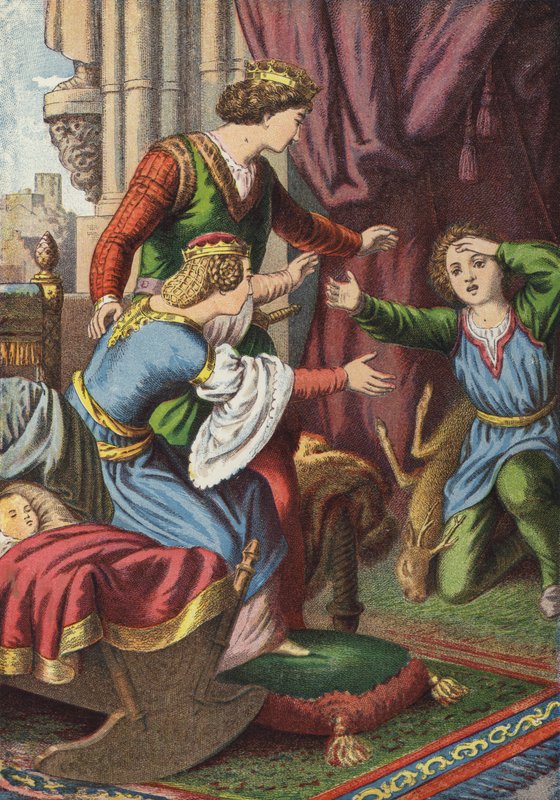Brat i siostra (kolorowa litografia) autorstwa European School