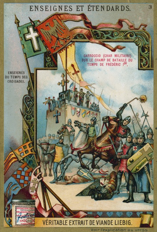 Carroccio na polu bitwy z czasów Fryderyka I Barbarossy, XII wiek autorstwa European School