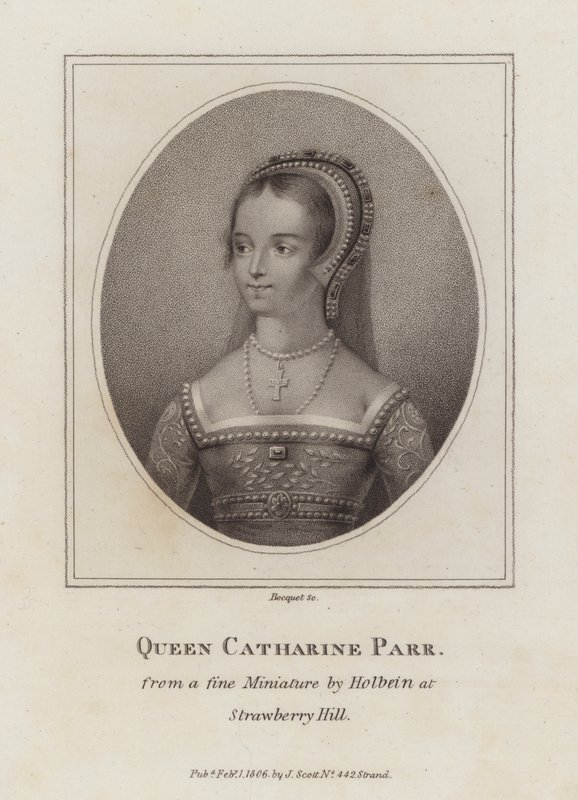 Katarzyna Parr, szósta żona króla Henryka VIII (rycina) autorstwa European School
