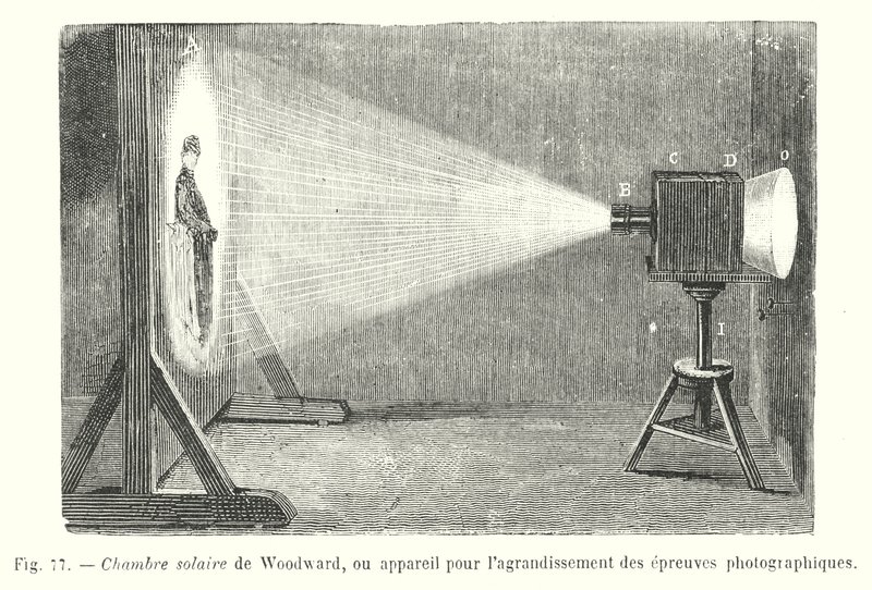 Komora słoneczna Woodwarda lub urządzenie do powiększania odbitek fotograficznych (grawerowanie) autorstwa European School