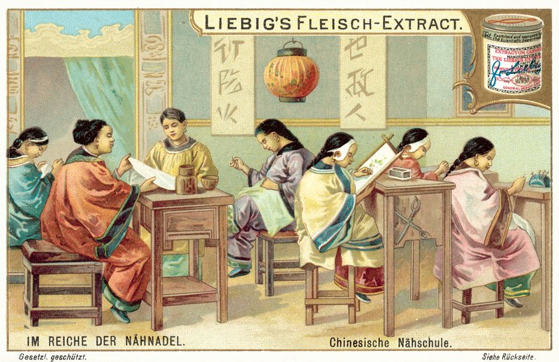 Chińska szkoła robótek ręcznych (chromolitho) autorstwa European School