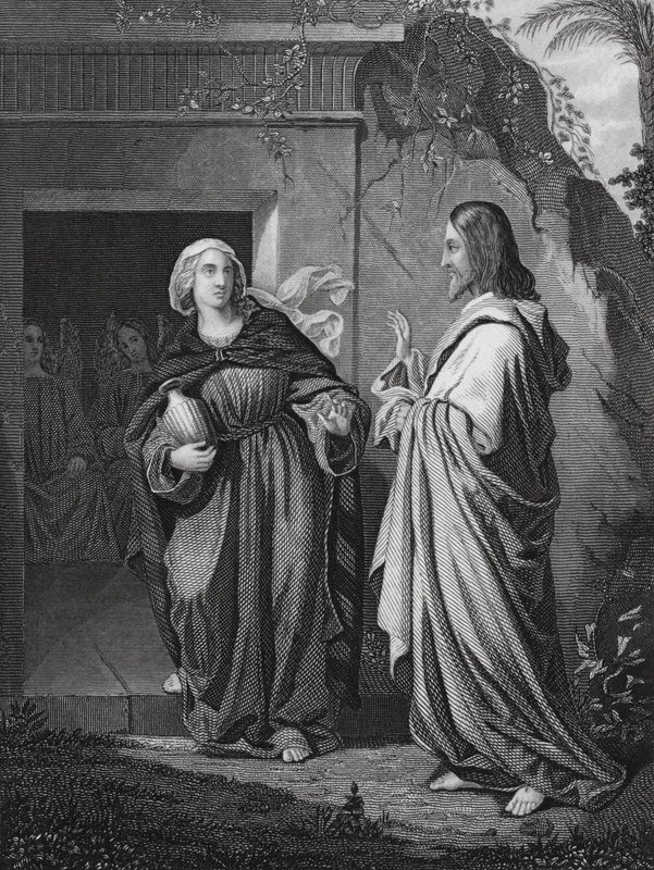 Chrystus ukazujący się Maryi, św. Jan, rozdz. 20, w. 14 (rycina) autorstwa European School