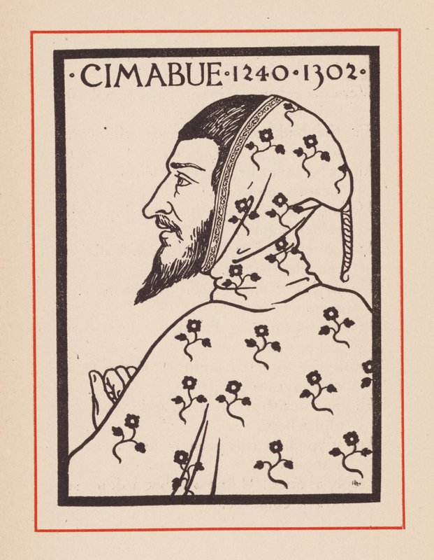 Cimabue, włoski artysta średniowieczny (litografia) autorstwa European School