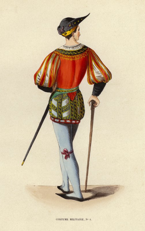 Kostium Militaire (kolorowy grawerunek) autorstwa European School