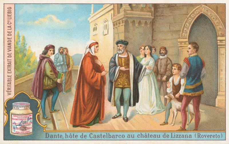 Dante, karta Liebig, początek XX wieku (chromo) autorstwa European School