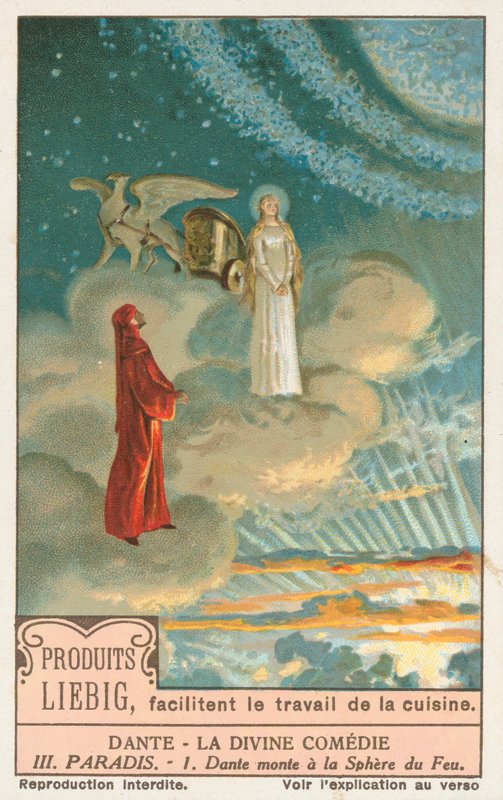 Dante, Boska komedia, karta Liebig, początek XX wieku (chromo) autorstwa European School