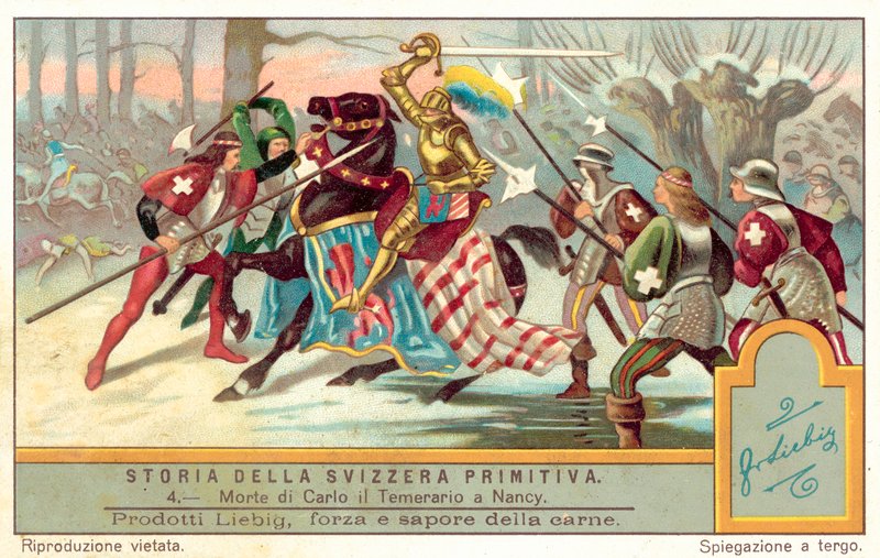 Śmierć Karola Śmiałego w bitwie pod Nancy, 1477 autorstwa European School