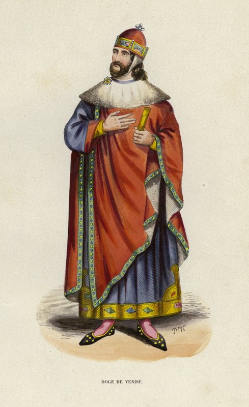 Doge De Venise (kolorowy grawerunek) autorstwa European School