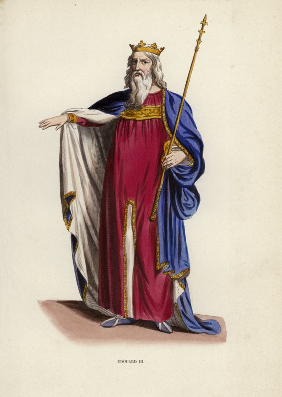 Edouard III (kolorowy grawerunek) autorstwa European School