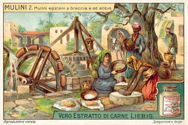 Egipskie młyny ręczne i wodne (chromolitho) autorstwa European School
