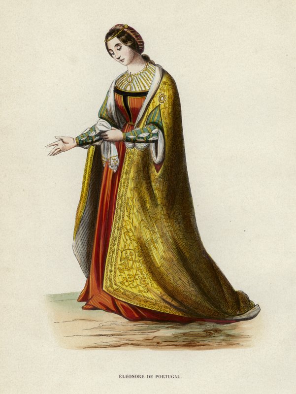 Eleonore De Portugal (kolorowy grawerunek) autorstwa European School
