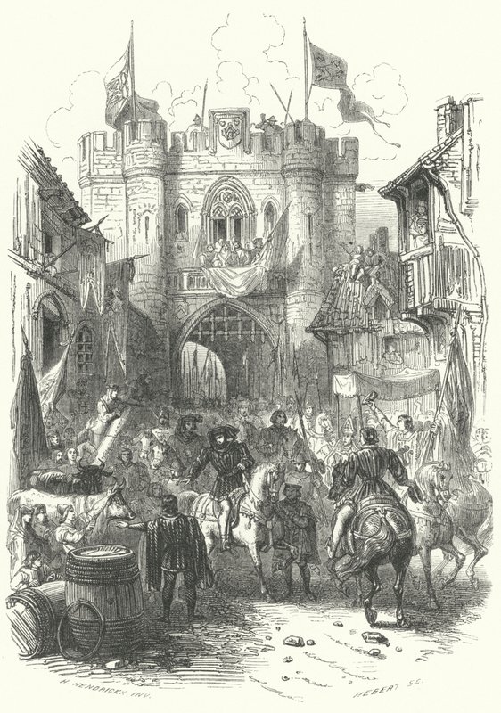 Wjazd Filipa Śmiałego, księcia Burgundii, do Antwerpii (rycina) autorstwa European School
