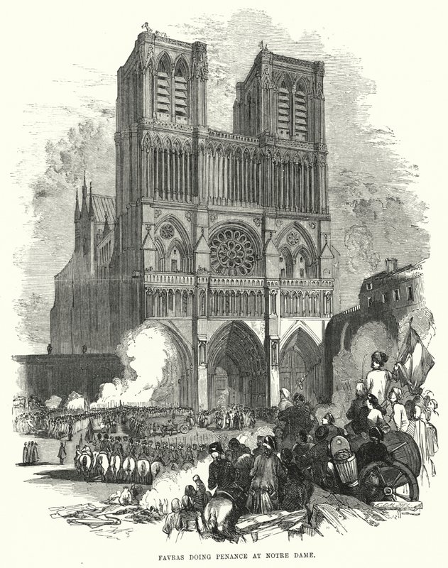 Favras odprawiający pokutę w Notre Dame (grafika) autorstwa European School