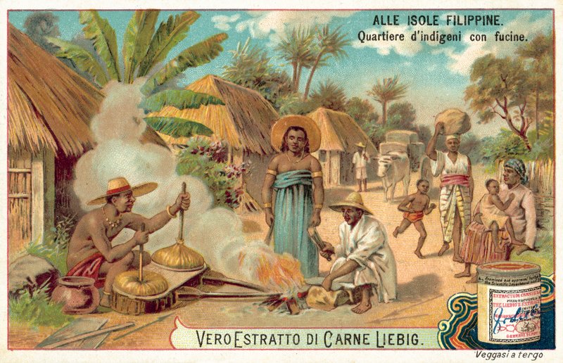 Filipińska kuźnia na wsi (chromolitho) autorstwa European School
