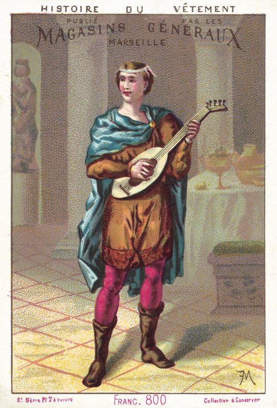Frank, ok. 800 AD (kolor lito) autorstwa European School