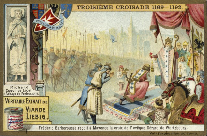 Fryderyk Barbarossa odbiera Krzyż od Biskupa Würzburga, Moguncja, Niemcy, Trzecia Krucjata, 1188 autorstwa European School