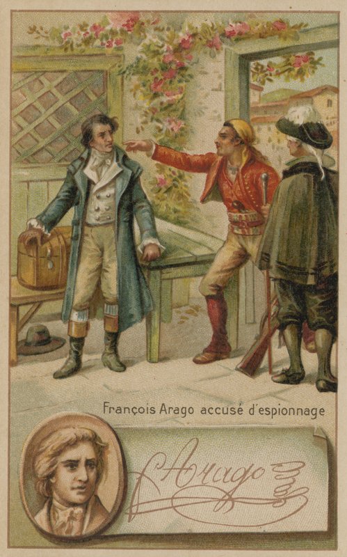 Francuski naukowiec Francois Arago oskarżony o szpiegostwo przez Hiszpanów, Majorka, 1808 r. autorstwa European School