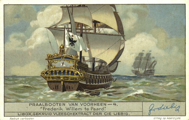 Friedrich Wilhelm na koniu, okręt flagowy Marynarki Wojennej Brandenburgii, XVI w. autorstwa European School