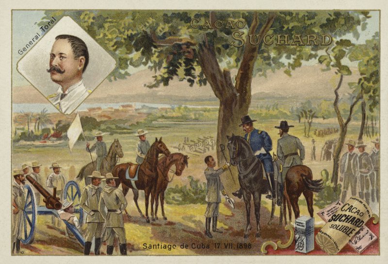 Generał Toral i kapitulacja Hiszpanów po oblężeniu Santiago de Cuba, wojna hiszpańsko-amerykańska, 17 lipca 1898 autorstwa European School