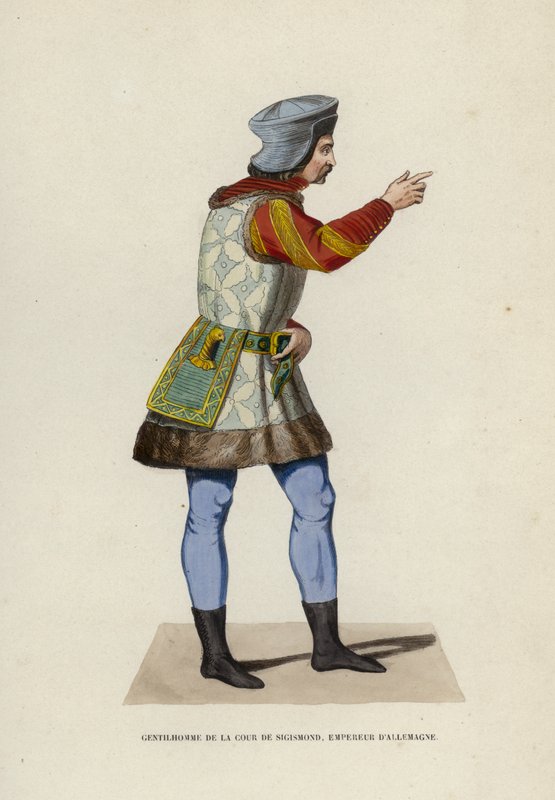 Dżentelmen Dworu Zygmunt, Cesarz Niemiec (kolorowa grawerunek) autorstwa European School