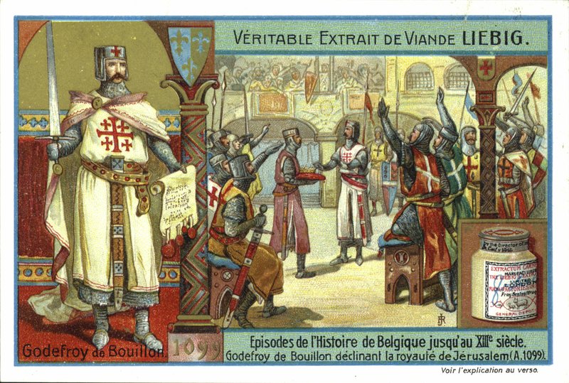 Godfrey z Bouillon odrzuca koronę Jerozolimy, pierwsza krucjata, 1099 autorstwa European School