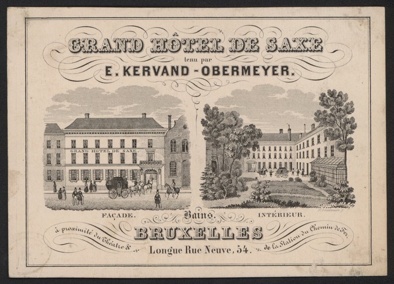 Grand Hotel De Saxe, E Kervand-Obermeyer, Bruksela autorstwa European School