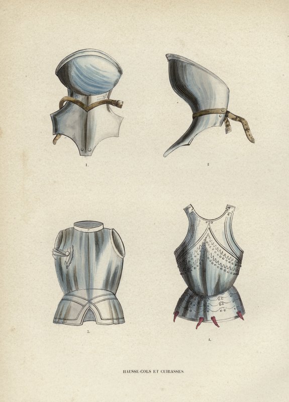 Gorgets and Breastplates (kolorowy grawerunek) autorstwa European School