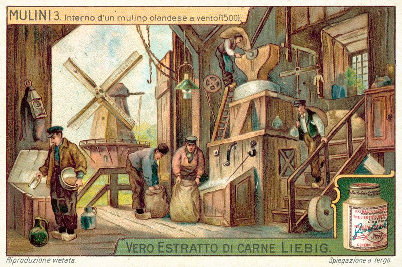 Wnętrze wiatraka holenderskiego, 1500 autorstwa European School