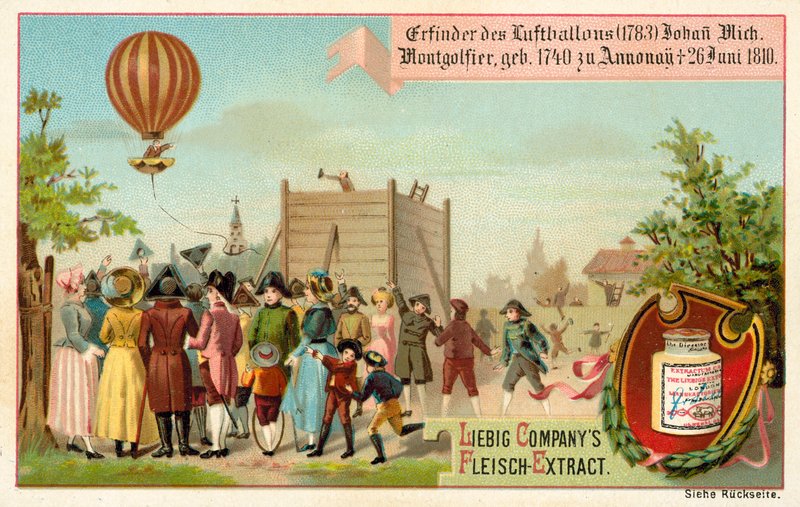 Wynalezienie balonu na ogrzane powietrze przez braci Montgolfier z Francji autorstwa European School