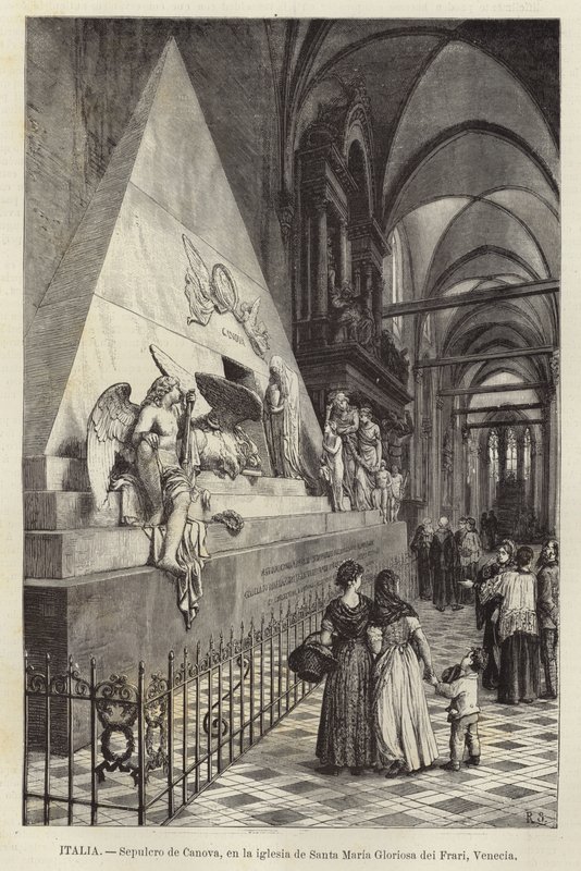 Włochy – Grób Canovy, w kościele Santa Maria Gloriosa dei Frari, Wenecja autorstwa European School