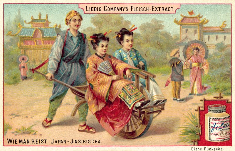 Riksza japońska (chromolitho) autorstwa European School
