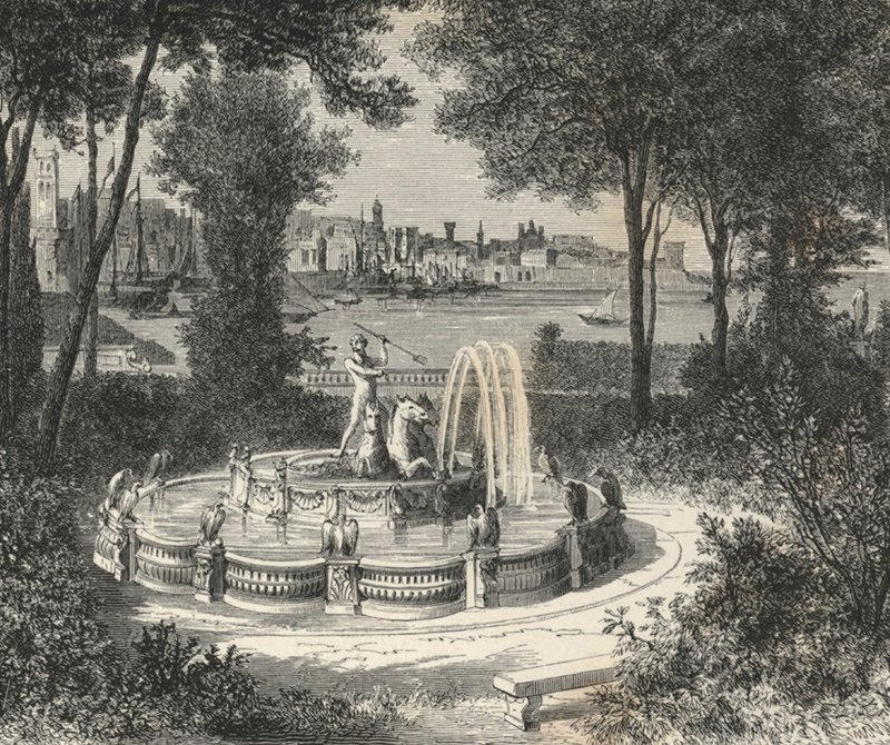 Ogrody Dorii (grawerowanie) autorstwa European School