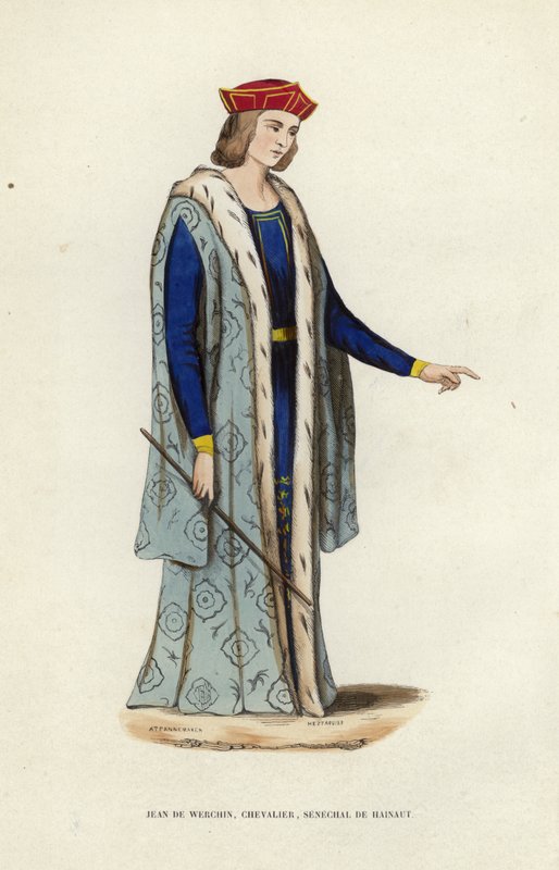 Jean De Werchin, Kawaler, Senechal De Hainaut (kolorowy grawerunek) autorstwa European School