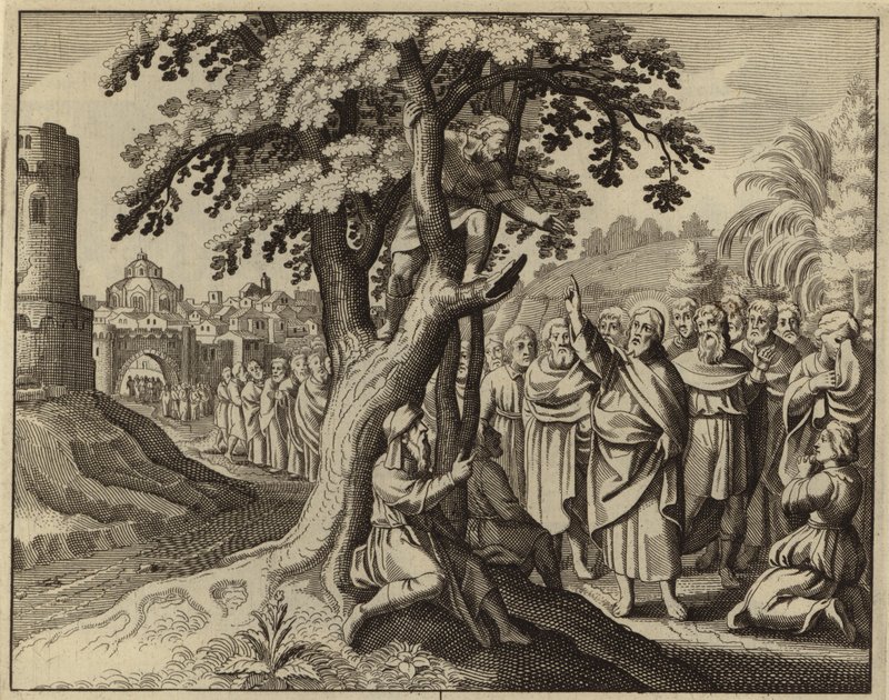 Jezus Chrystus i Zacheusz poborca podatkowy (rycina) autorstwa European School